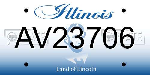AV23706 Illinois License Plate