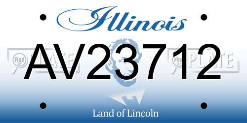 AV23712 Illinois License Plate
