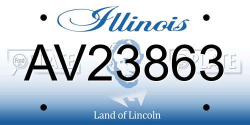 AV23863 Illinois License Plate