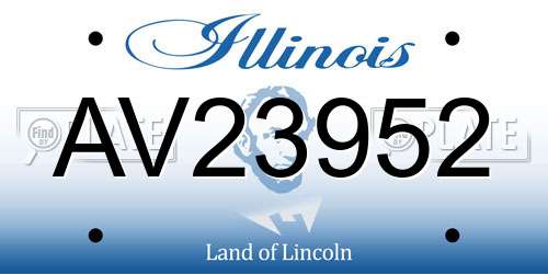AV23952 Illinois License Plate