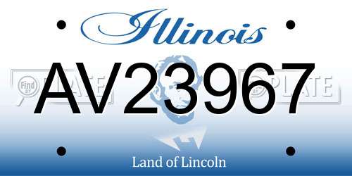 AV23967 Illinois License Plate