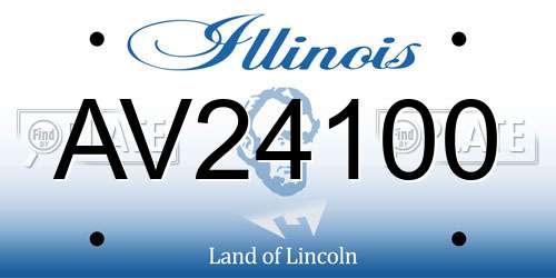 AV24100 Illinois License Plate