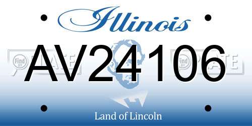 AV24106 Illinois License Plate