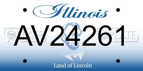 AV24261 Illinois License Plate