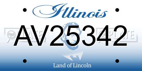 AV25342 Illinois License Plate