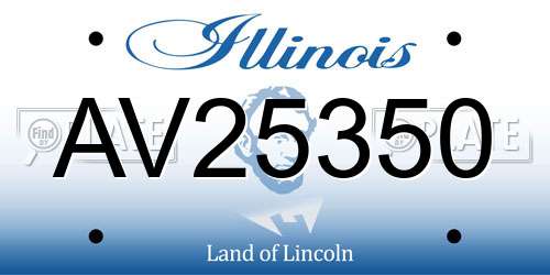 AV25350 Illinois License Plate