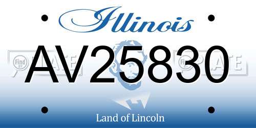 AV25830 Illinois License Plate