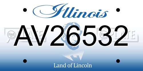 AV26532 Illinois License Plate