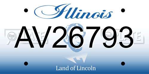 AV26793 Illinois License Plate
