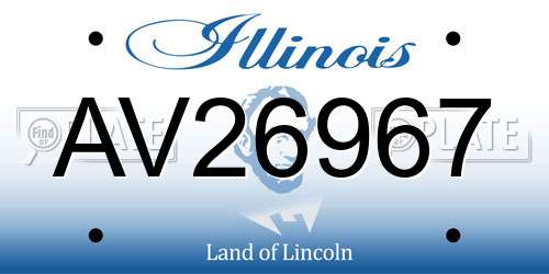 AV26967 Illinois License Plate