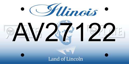 AV27122 Illinois License Plate