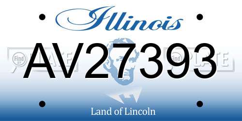 AV27393 Illinois License Plate