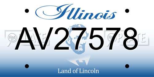 AV27578 Illinois License Plate