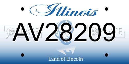 AV28209 Illinois License Plate