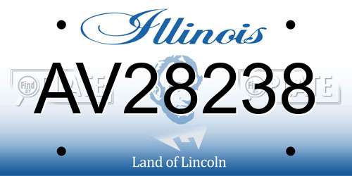 AV28238 Illinois License Plate