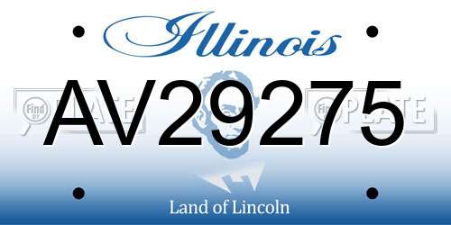 AV29275 Illinois License Plate