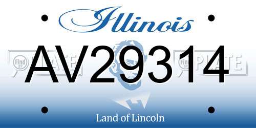 AV29314 Illinois License Plate