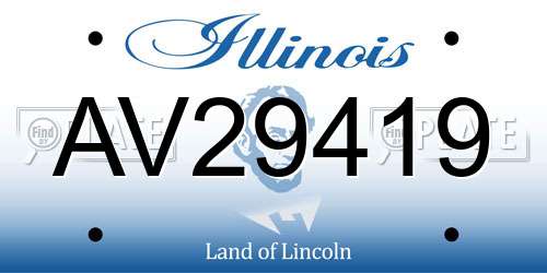 AV29419 Illinois License Plate