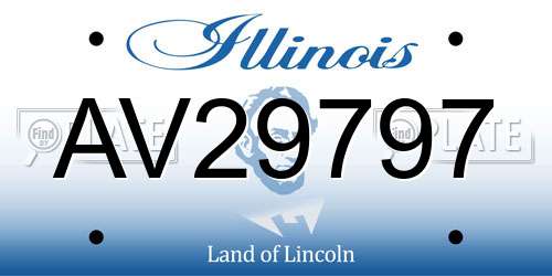 AV29797 Illinois License Plate