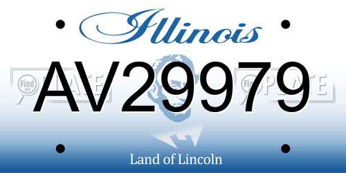 AV29979 Illinois License Plate