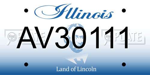 AV30111 Illinois License Plate