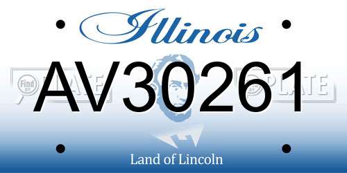 AV30261 Illinois License Plate