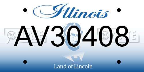 AV30408 Illinois License Plate