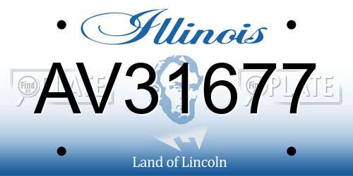 AV31677 Illinois License Plate