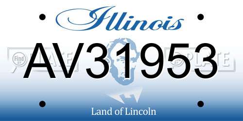 AV31953 Illinois License Plate