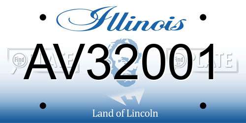 AV32001 Illinois License Plate