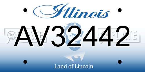 AV32442 Illinois License Plate