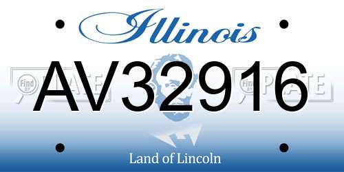 AV32916 Illinois License Plate
