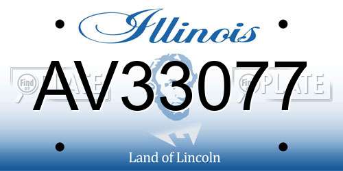 AV33077 Illinois License Plate