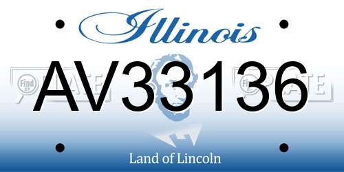 AV33136 Illinois License Plate