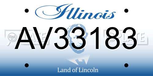 AV33183 Illinois License Plate