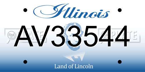 AV33544 Illinois License Plate