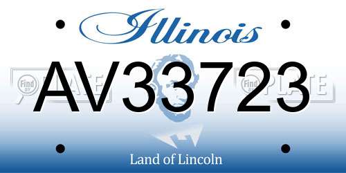 AV33723 Illinois License Plate