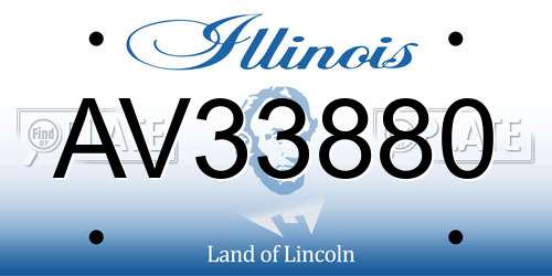 AV33880 Illinois License Plate