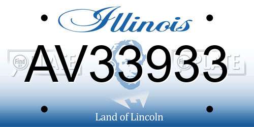 AV33933 Illinois License Plate