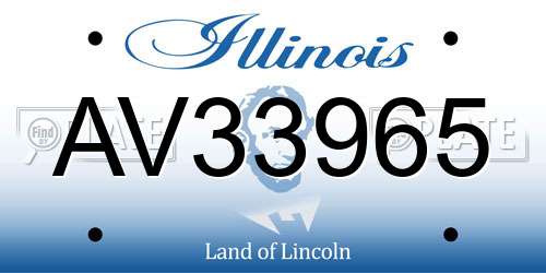 AV33965 Illinois License Plate