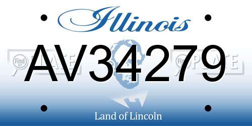 AV34279 Illinois License Plate
