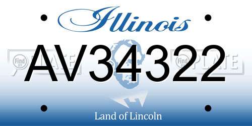 AV34322 Illinois License Plate