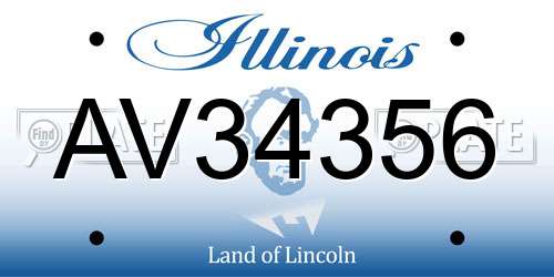 AV34356 Illinois License Plate