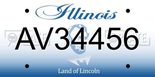 AV34456 Illinois License Plate