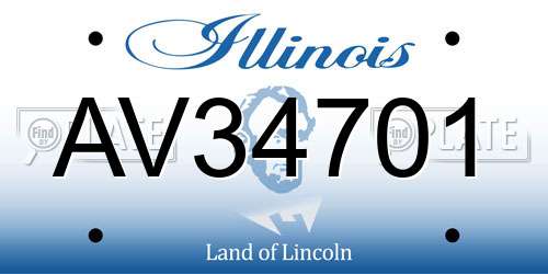 AV34701 Illinois License Plate