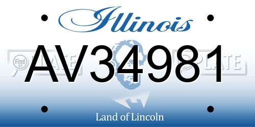 AV34981 Illinois License Plate