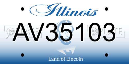 AV35103 Illinois License Plate