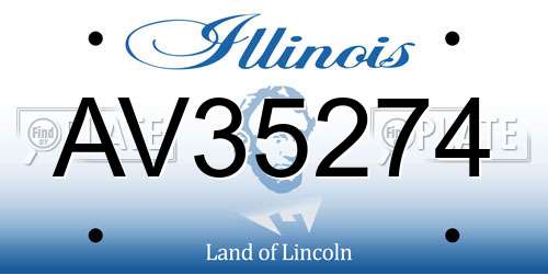 AV35274 Illinois License Plate