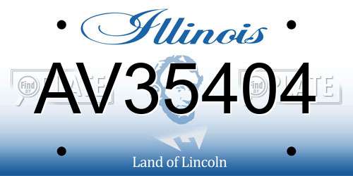 AV35404 Illinois License Plate