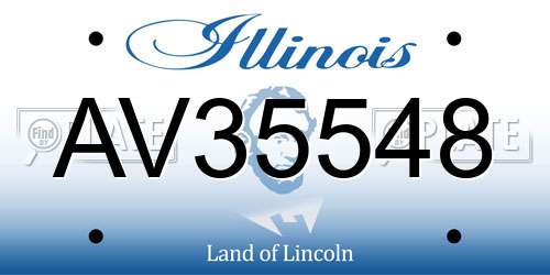 AV35548 Illinois License Plate